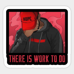 There Is Work To Do - Red Brown Skin Black Boy Joy Afro Man Kwanzaa Design Sticker